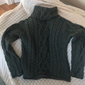 Irish Cable Knit Sweater with Turtleneck